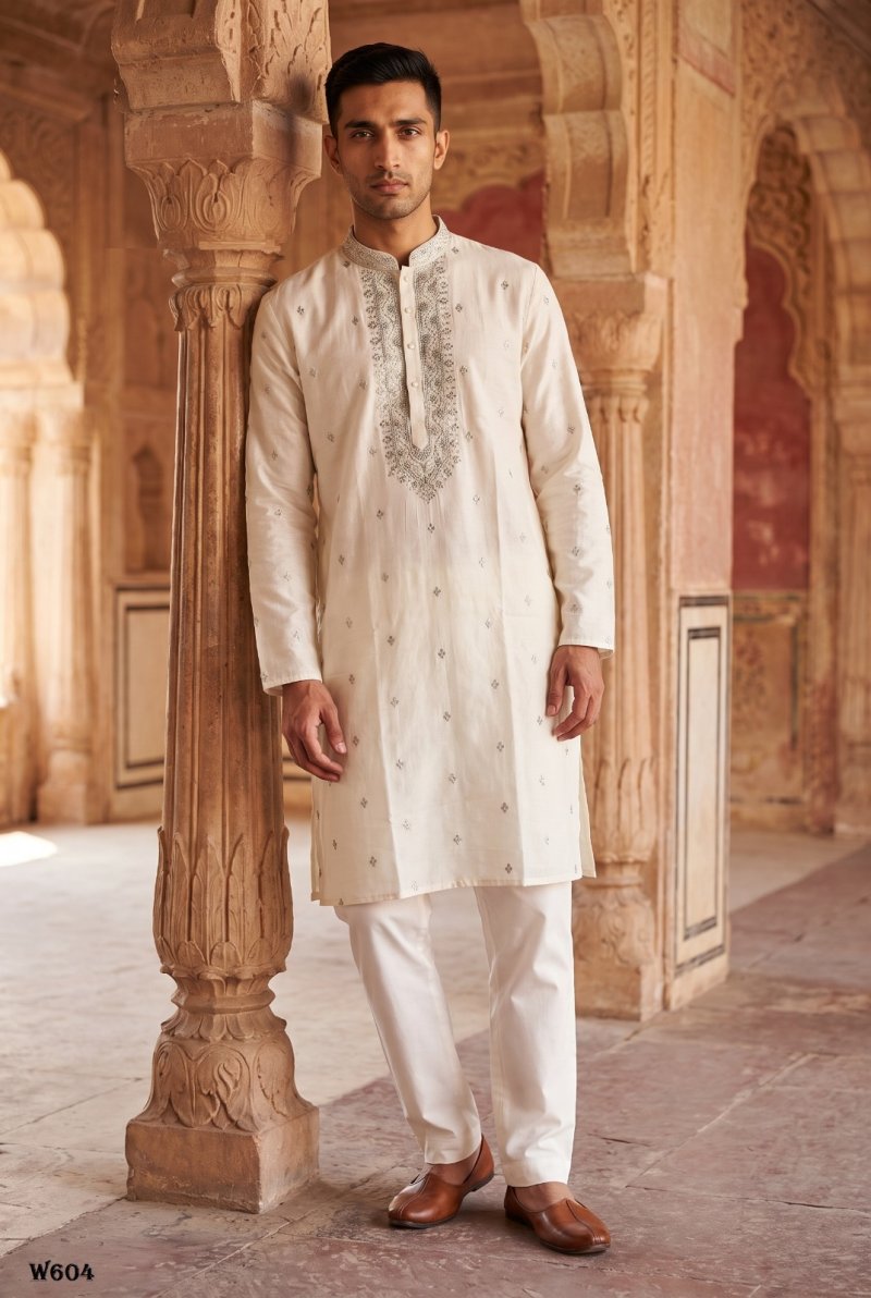 Outluk Wedding Vol 60 Silk Mens Kurta With Pajama 